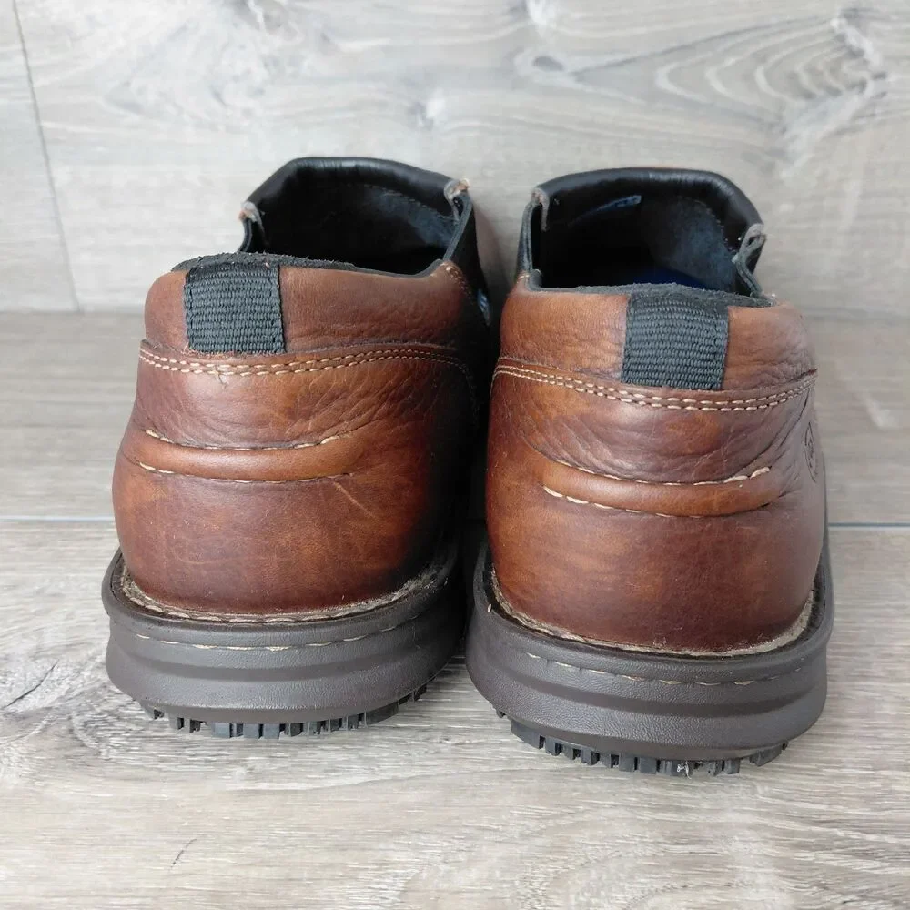 Timberland PRO Shoes Mens 13 Brown Gladstone Leather Steel Toe Slip On Work Boot